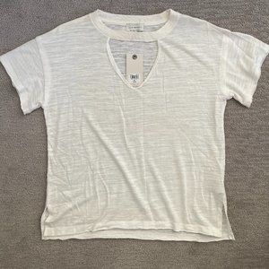 NWT - Luck Brand White Tshirt with Cutout - Women's Small